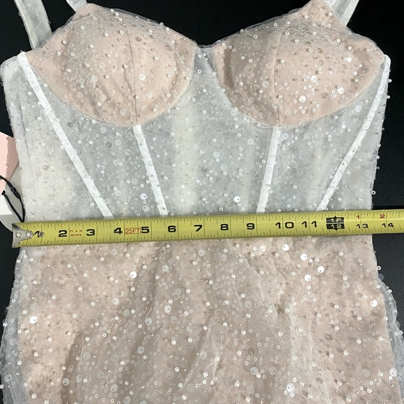 Kiss Prom NWT Wedding Collection Bustier Corset Sequins Beaded Gown Sheer - Picture 11 of 16